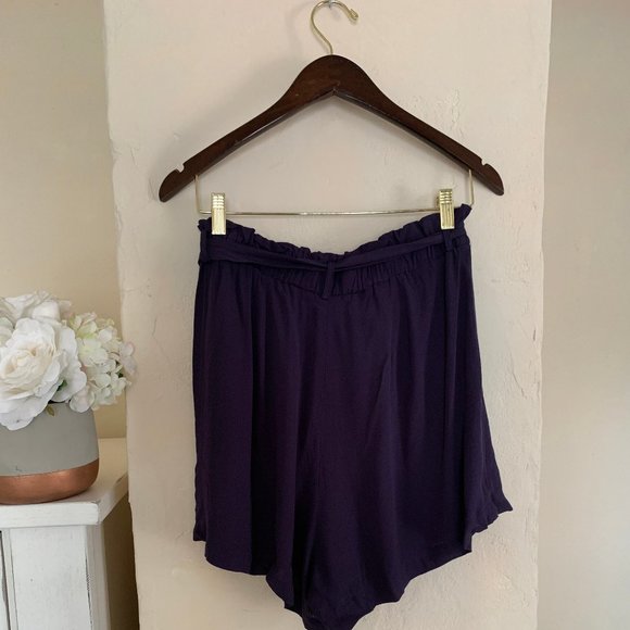 Shellsea High Waisted Front Tie Blue Shorts - Picture 3 of 6